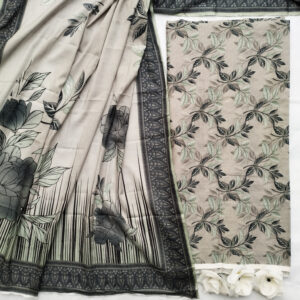 grey floral vine print lawn 3 piece unstitched