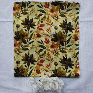 light yellow floral print lawn 2 piece unstitched