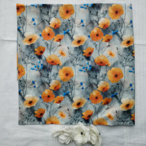 grey floral print lawn 2 piece unstitched